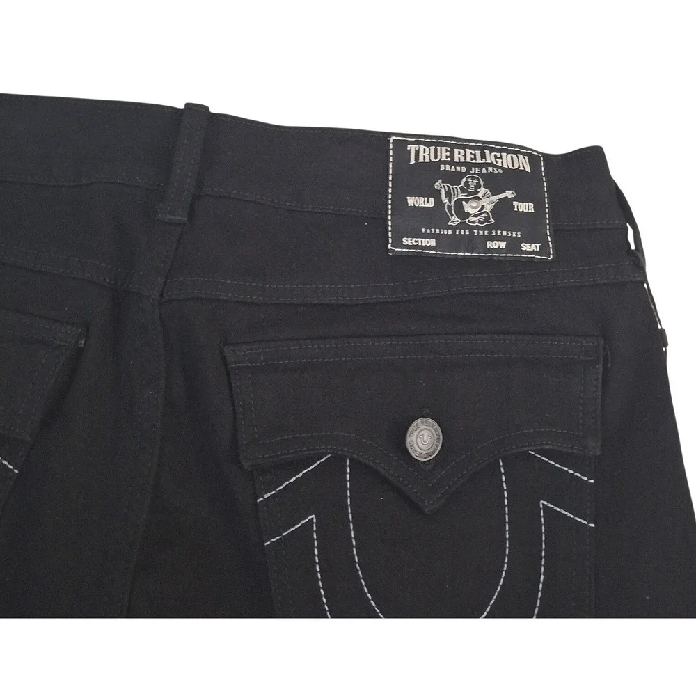 True Religion Ricky Flap SN Jeans Mens 36x32* Black Relaxed Straight